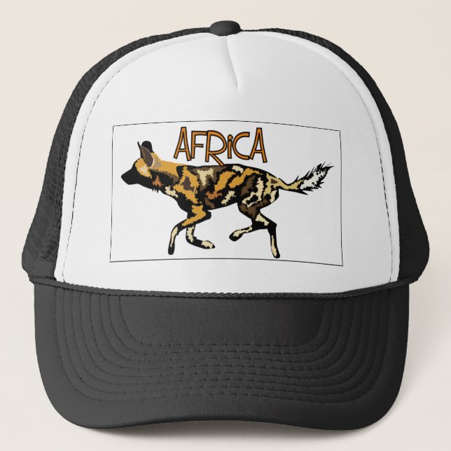 Gorra De Camionero Casquillo africano del safari del perro salvaje (Anverso)
