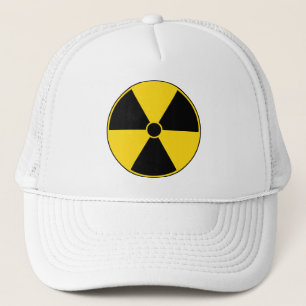 Gorra De Camionero Casquillo amarillo del símbolo de la radiación