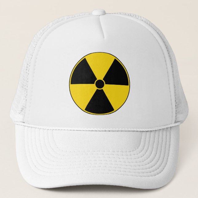 Gorra De Camionero Casquillo amarillo del símbolo de la radiación (Anverso)