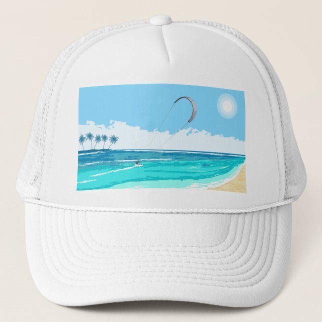 Gorra De Camionero Casquillo azul de Kitesurf (Anverso)