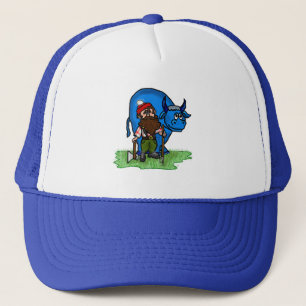 Gorra De Camionero Casquillo azul del buey de Paul Bunyan y del bebé