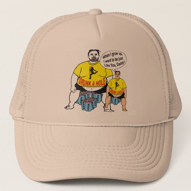 Gorra De Camionero Casquillo bebido divertido del padre y del hijo (Anverso)