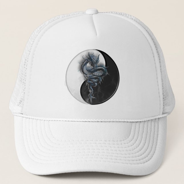 Gorra De Camionero Casquillo chino del dragón de Yin Yang (Anverso)