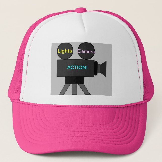 Gorra De Camionero Casquillo con imagen de la cámara de película: (Anverso)