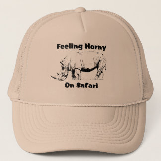 Gorra De Camionero Casquillo córneo del safari del rinoceronte