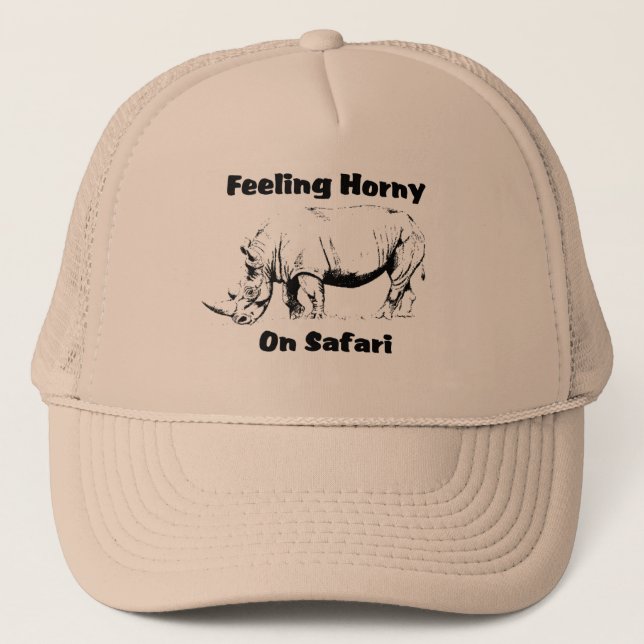 Gorra De Camionero Casquillo córneo del safari del rinoceronte (Anverso)