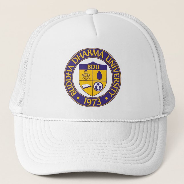 Gorra De Camionero Casquillo de la universidad de Buda Dharma (Anverso)