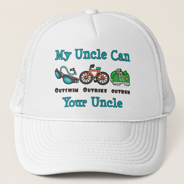 Gorra De Camionero Casquillo de tío Outswim Outbike Outrun Triathlon (Anverso)