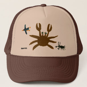 Gorra De Camionero Casquillo del arte: Cangrejo, insecto, pájaro.