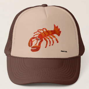 Gorra De Camionero Casquillo del arte: Langosta de Cornualles de