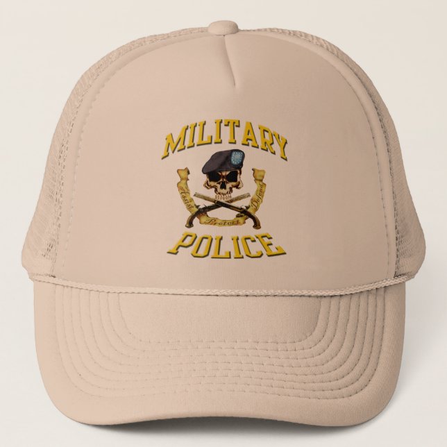Gorra De Camionero Casquillo del cráneo de la policía militar (Anverso)
