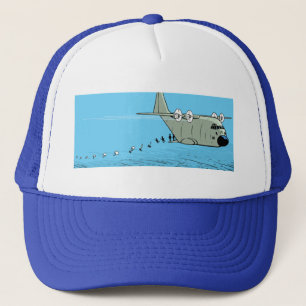 Gorra De Camionero Casquillo del dibujo animado del paracaidista de