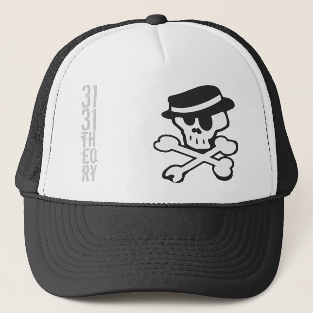 Gorra De Camionero Casquillo del gráfico de Skully (Anverso)