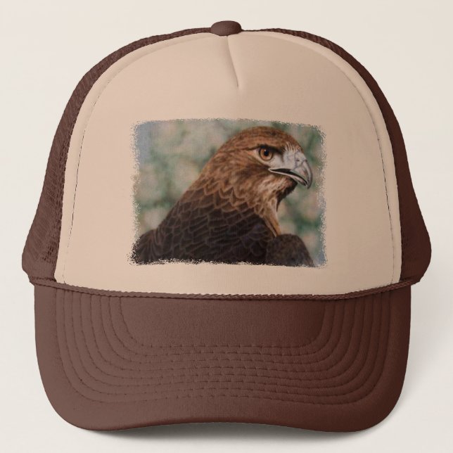 Gorra De Camionero casquillo del halcón de la Rojo-cola (Anverso)