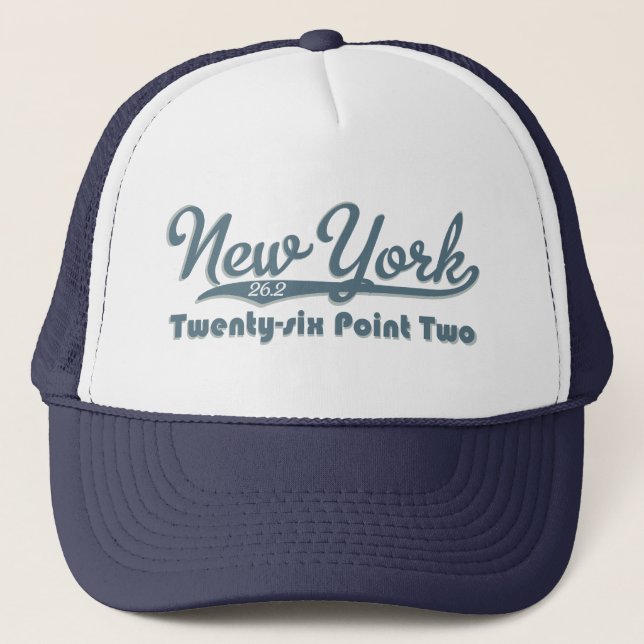 Gorra De Camionero Casquillo del maratón del azul de Nueva York 26,2 (Anverso)