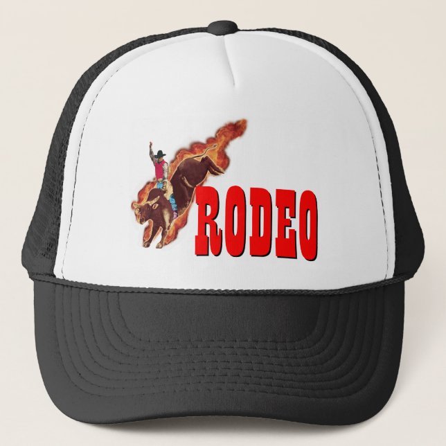 Gorra De Camionero Casquillo del rodeo del montar a caballo de Bull (Anverso)