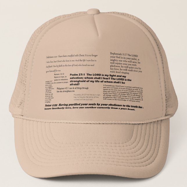 Gorra De Camionero Casquillo del verso de la biblia (Anverso)