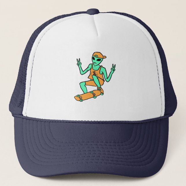 Gorra De Camionero Casquillo extranjero que anda en monopatín (Anverso)
