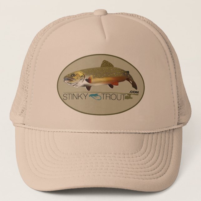 Gorra De Camionero Casquillo ilustrado de "StinkyTrout.com" de la (Anverso)