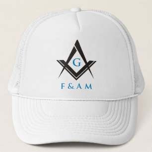 Gorra De Camionero Casquillo masónico de la bola (blanco)