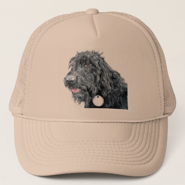 Gorra De Camionero Casquillo negro de Labradoodle (Anverso)