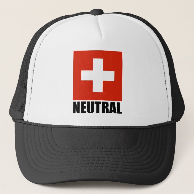 Gorra De Camionero Casquillo NEUTRAL (de la bandera suiza) (Anverso)