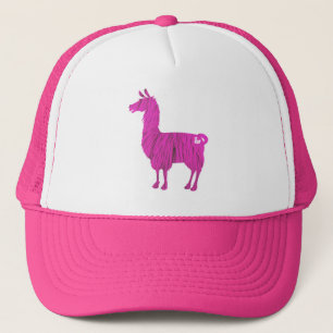 Gorra De Camionero Casquillo peludo rosado de la llama