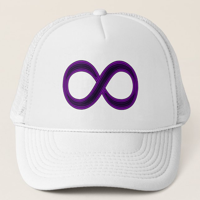 Gorra De Camionero Casquillo púrpura del símbolo del infinito (Anverso)