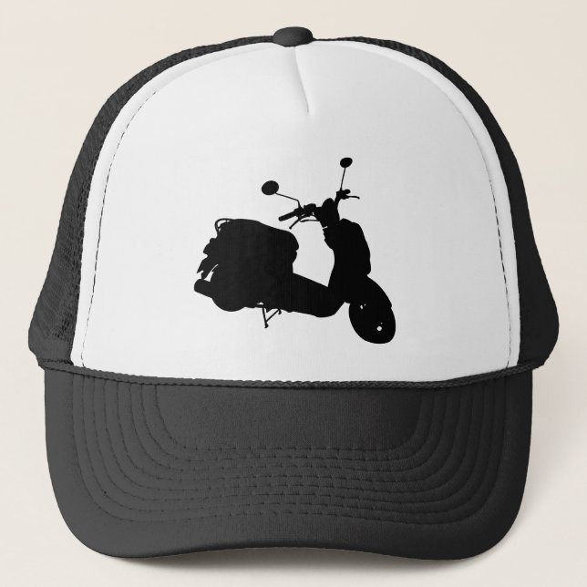 Gorra De Camionero Casquillo retro de la silueta de la vespa (Anverso)
