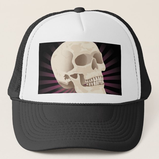 Gorra De Camionero casquillo sonriente del cráneo (Anverso)