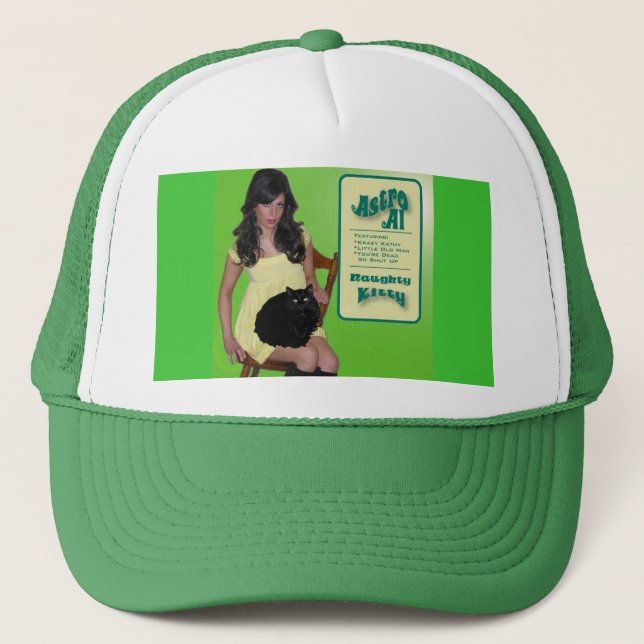 Gorra De Camionero Casquillo travieso del gatito (Anverso)