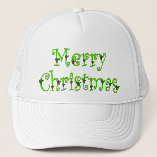Gorra De Camionero Casquillos cubiertos de las Felices Navidad del