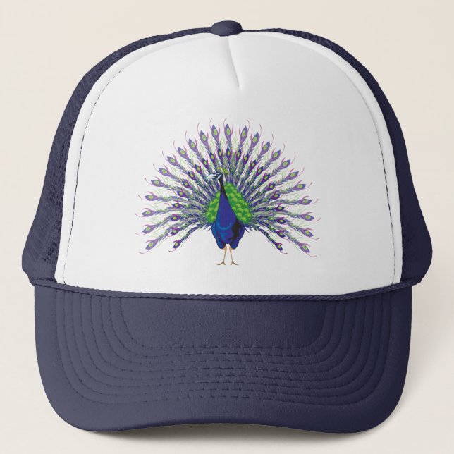 Gorra De Camionero Casquillos del pavo real (Anverso)