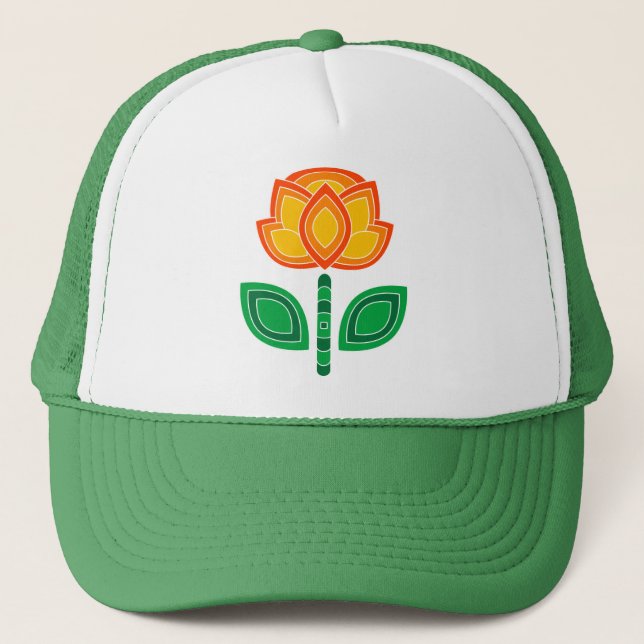 Gorra De Camionero Casquillos retros de la flor 70s (Anverso)