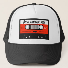 Gorra De Camionero Cassette rojo vintage retro de guitarra de tocador