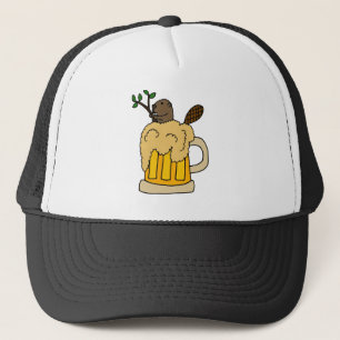Gorra De Camionero Castor divertido en taza de cerveza