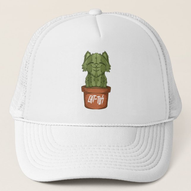 Gorra De Camionero Cat Cactus (Anverso)