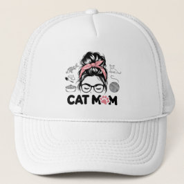 Gorra De Camionero "Cat Mom" Funny Cute Cat Lover Women