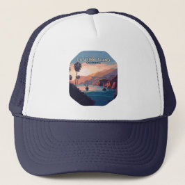 Gorra De Camionero Catalina Island California Boats Sunset Retro