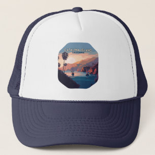 Gorra De Camionero Catalina Island California Boats Sunset Retro