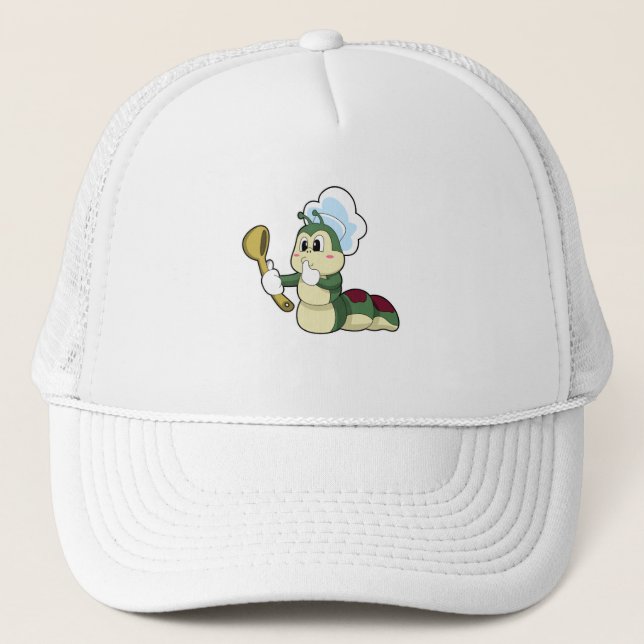 Gorra De Camionero Caterpillar como chef con cuchara de madera (Anverso)