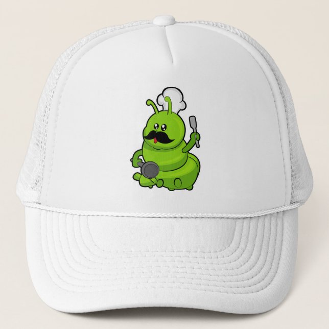 Gorra De Camionero Caterpillar como cocinado con bigote (Anverso)