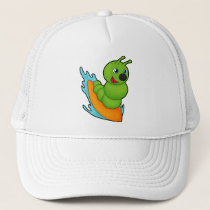 Gorra De Camionero Caterpillar como surfista con Surfboard