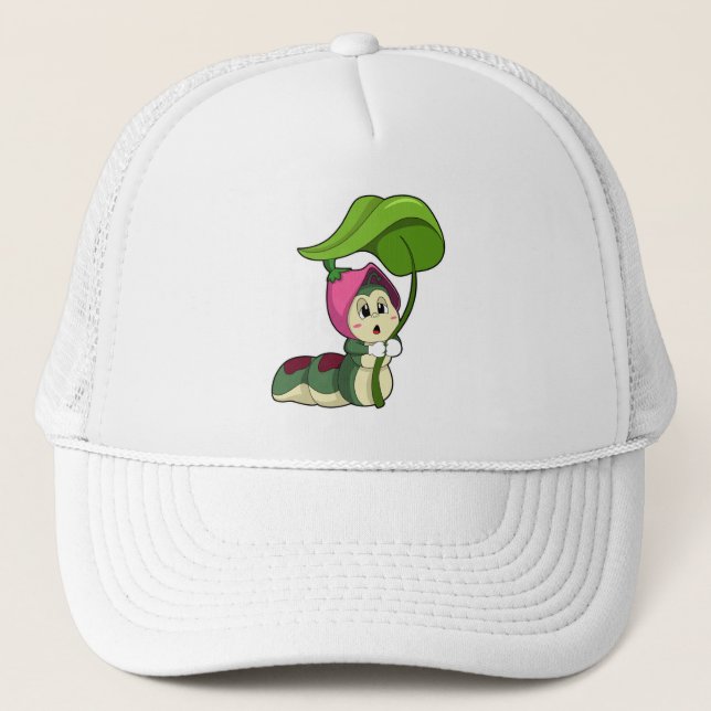 Gorra De Camionero Caterpillar con hoja (Anverso)