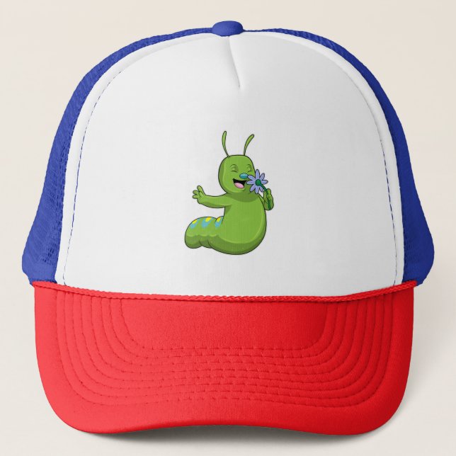 Gorra De Camionero Caterpillar con margarita de flores (Anverso)