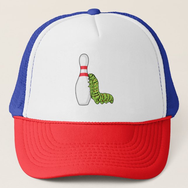 Gorra De Camionero Caterpillar en el Bowling con pasador Bowling (Anverso)
