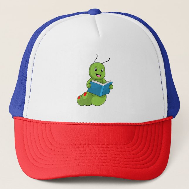 Gorra De Camionero Caterpillar en lectura con libro (Anverso)