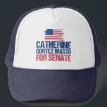 Gorra De Camionero Catherine Cortez Masto para las elecciones al Sena<br><div class="desc">Catherine Cortez Masto para el Senado de Estados Unidos. Gorra político demócrata de Nevada con la bandera estadounidense en rojo,  blanco y azul. Vota por Cortez-Masto para Senador en las elecciones de mitad de mandato de 2022.</div>