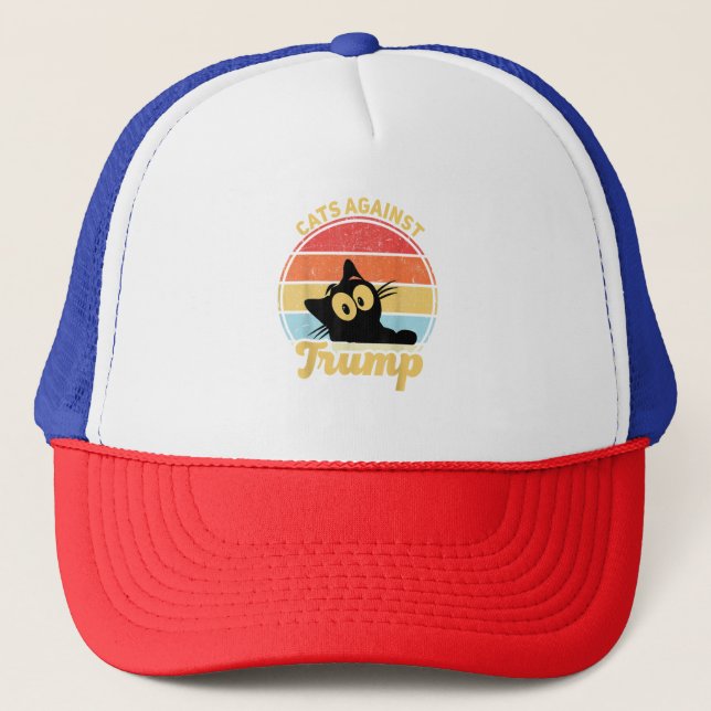 Gorra De Camionero Cats Against Trump (Anverso)