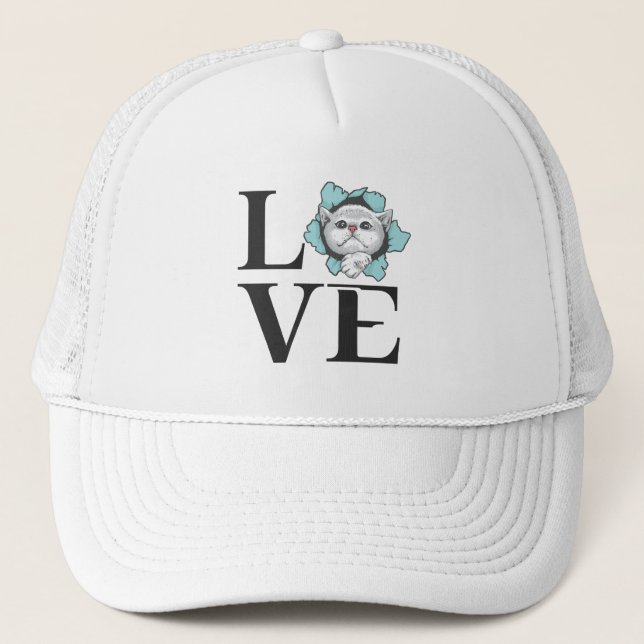 Gorra De Camionero Cats de amor (Anverso)